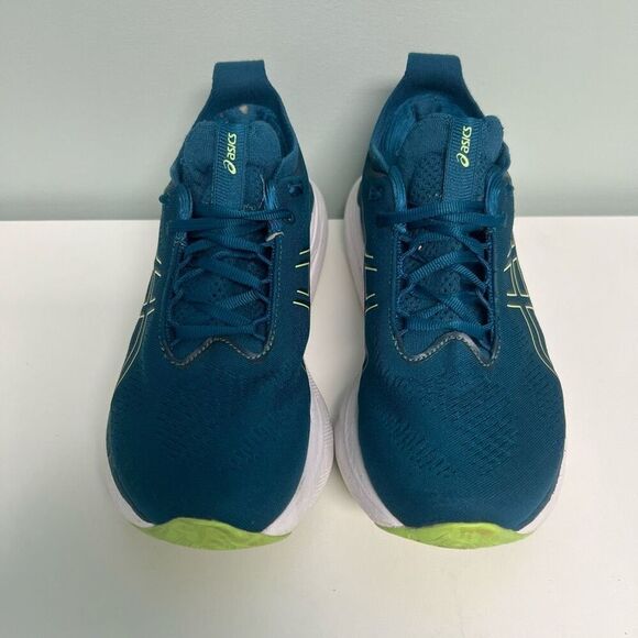 Asics Womens Gel Nimbus 25 Green Teal Running Shoes Sneakers Size 7.5 - Picture 2 of 11